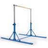 Foldable Gymnastics Bar For Kids With 3-Level Adjustable Heights-Blue - Color: Blue