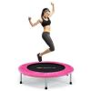 38 Inch Mini Folding Trampoline Portable Leisure Fitness Backboard-Pink - Color: Pink