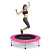 38 Inch Mini Folding Trampoline Portable Leisure Fitness Backboard-Pink - Color: Pink