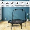 40 Inch Foldable Fitness Rebounder With Resistance Bands Adjustable Home-Blue - Color: Blue