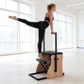 Pilates Chair Wunda Chair Pilates Combo Chair with Handles Split Pedals Reformer Machine 4-Level Resistance for Yoga Core Training Rehabilitation Incl