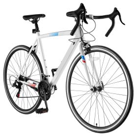 Road Bike, 700C Wheels Racing Bike, SHIMANO 21 Speeds Drivetrain City Commuter Road Bicycle, Urban Adult Sport Bicycle with Carbon Steel Frame