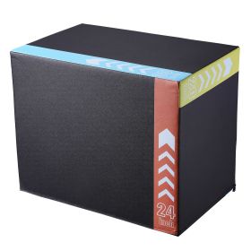 3 in 1 Plyometric Jump Box, 30/24/20 Inch Foam Plyo Box, Platform & Jumping Agility Box, Anti-Slip Fitness Exercise Step Up Box for Home Gym Training