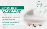 BeNat Rolling Body Massager - Ergonomic Stainless Steel Roller & Deep Tissue Cellulite Massage Tool for Muscle Relief, Tension Release