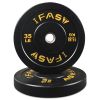 35LB 100% high density rubber, each bumper plate has an inner ring with a diamter of 2"(IWF standard)