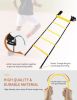 Agility Ladder,Football Training Equipment Set,4 Agility Hurdles, 20 feet12 Rungs Speed Ladder,12 Disc Cones,Resistance Parachute, Jump Rope
