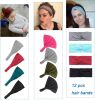 12pcs Headbands for Women Sweat Wicking Wrap Headband Elastic Turban Wide Knot Bows Head Wraps Hair Bands Running Athletic Yoga Multi-Function Headban