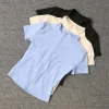 Color: Blue, Size: M - Summer High Quality Waist Slimming Training Tops Women's Quick-drying Tight Stand Collar Full Zipper Short Sleeves Yoga shirts