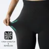Color: GRAY, Size: S - Seamless Knitted Leggings Fitness GYM Pants Women's High Waist Leggings Hips Tight Peach Buttocks High Waist Nude Yoga Pants