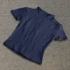 Color: Blue, Size: M - Summer High Quality Waist Slimming Training Tops Women's Quick-drying Tight Stand Collar Full Zipper Short Sleeves Yoga shirts