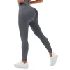 Color: GRAY, Size: S - Seamless Knitted Leggings Fitness GYM Pants Women's High Waist Leggings Hips Tight Peach Buttocks High Waist Nude Yoga Pants