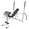 Workout Bench With Weight Rack, Barbell And Dumbbell Set 198.4 Lb