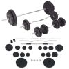 Workout Bench With Weight Rack, Barbell And Dumbbell Set 198.4 Lb