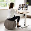 Yoga Sitting Ball with Felt Cover and Air Pump-Gray