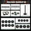 4 in 1 Adjustable Weight Dumbbell Set-Black - Color: Black
