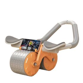 Abdominal Exercise Roller With Timer & Pad Silent Automatic Rebound Widened Wheel Base For Abdominal Core Strength Training Orange (No Timing)