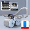 Abdominal Exercise Roller With Timer & Pad Silent Automatic Rebound Widened Wheel Base For Abdominal Core Strength Training Blue (No Timing)