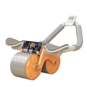 Abdominal Exercise Roller With Timer & Pad Silent Automatic Rebound Widened Wheel Base For Abdominal Core Strength Training Orange (With Timing)
