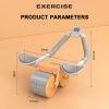 Abdominal Exercise Roller With Timer & Pad Silent Automatic Rebound Widened Wheel Base For Abdominal Core Strength Training Orange (With Timing)