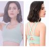 Sports Bra For Women Padded Support Criss Cross Strappy High Impact Quick-drying Bras For Yoga Exercise Athletic caramel colour S (42.5-47.5kg)