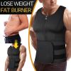 Men Sports Body Shaper Waist Trainer Double Sided Zipper Weight Loss Sauna Suit Slimming Shapewear Black S