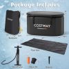 XL 129 Gal Oval Ice Bath Tub with Cover and Hand Pump for Athletes-Black