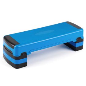 35 Inch Aerobic Cardio Adjustable Exercise Stepper With Risers-Blue - Color: Blue