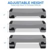 35 Inch Aerobic Cardio Adjustable Exercise Stepper With Risers-Gray - Color: Gray