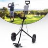 Folding 2 Wheels Push Pull Golf Cart Trolley With Scoreboard - Color: Black