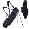 Golf Stand Cart Bag With 4 Way Divider Carry Organizer Pockets-Black - Color: Black
