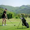 Golf Stand Cart Bag With 4 Way Divider Carry Organizer Pockets-Black