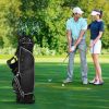 Golf Stand Cart Bag With 4 Way Divider Carry Organizer Pockets-Black