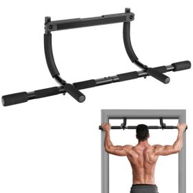 Multi-Grip Doorway Pull Up Bar With Foam Grips - Color: Black