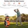 10.5 Inch Golf Stand Bag With 14 Way Dividers And 7 Zippered Pockets-Orange