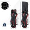 9.5 Inch Golf Cart Bag With 14 Way Dividers Top Organizer-Black - Color: Black