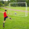 2-In-1 Kids Soccer Rebounder And Soccer Goal With Adjustable Height-White - Color: White