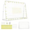 2-In-1 Kids Soccer Rebounder And Soccer Goal With Adjustable Height-White - Color: White
