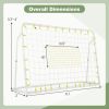 2-In-1 Kids Soccer Rebounder And Soccer Goal With Adjustable Height-White - Color: White