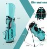 Golf Stand Bag Lightweight Golf Bag With 8 Way Top Dividers And 5 Zippered Pockets-Blue - Color: Blue