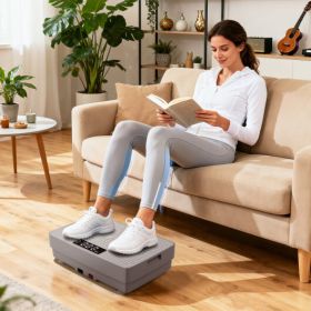 Vibration Plate Exercise Machine with Gravity Sensor and Remote Control for Home Gym-Gray - Color: Gray
