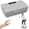 Vibration Plate Exercise Machine with Gravity Sensor and Remote Control for Home Gym-Gray - Color: Gray