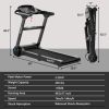 Quiet 2.25HP Folding Treadmill with 8-Stage Shock Absorption
