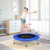 38 Inch Mini Folding Trampoline Portable Leisure Fitness Backboard-Blue - Color: Blue
