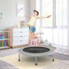 38 Inch Mini Folding Trampoline Portable Recreational Fitness Rebounder-Gray - Color: Gray
