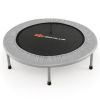 38 Inch Mini Folding Trampoline Portable Recreational Fitness Rebounder-Gray - Color: Gray