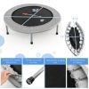 38 Inch Mini Folding Trampoline Portable Recreational Fitness Rebounder-Gray - Color: Gray