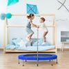 2-Person Foldable Mini Kids Fitness Rebounder Trampoline-Blue