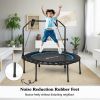 40 Inch Foldable Fitness Rebounder With Resistance Bands Adjustable Home-Blue - Color: Blue