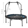 40 Inch Foldable Fitness Rebounder With Resistance Bands Adjustable Home-Blue - Color: Blue