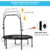 40 Inch Foldable Fitness Rebounder With Resistance Bands Adjustable Home-Blue - Color: Blue
